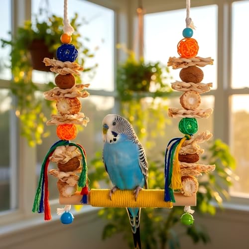 Bird Swings Toys for Parakeets Parrot,Bird Cage Hanging Chew Toys | Bird Cage Hanging, Chew Toys