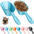 Dog Food Scoop 2 Pack, Pet Cup Capacity Cat Food Scooper With Measuring Lines For Dog, Puppy and Cat Coffee Bean, Flour Scoop Bule - color: Light Bule