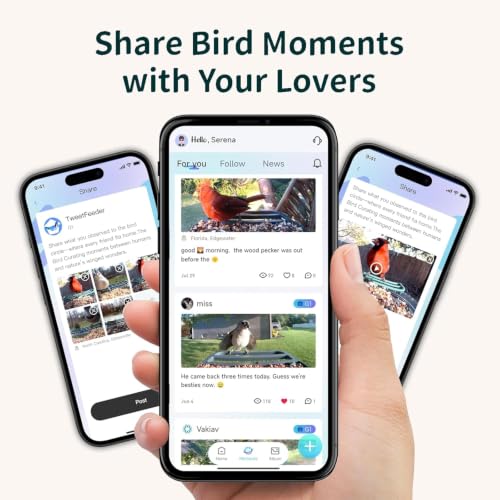 Smart Bird Feeder with Camera Solar Powered,2K UHD Video Live Stream,Easy Set Up,AI Bird Species Identification, Auto Capture Videos&5MP Photos,Instant Alerts,Gifts for Bird Lovers