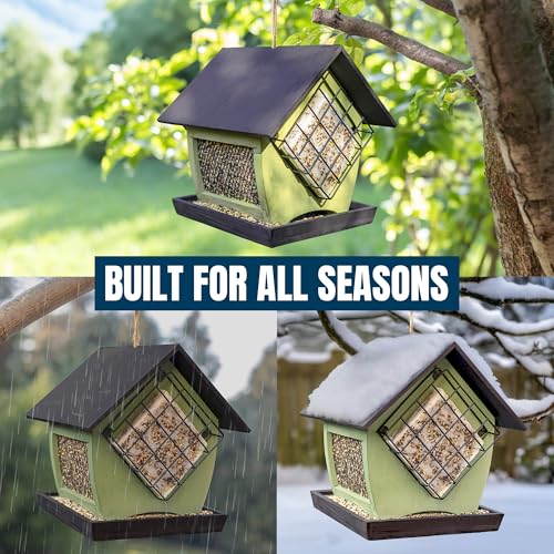 MEKKAPRO Double Suet Cage Bird Feeders, Weatherproof Hanging Outdoor Feeder | Suet Holder For Wild Birds, Built For Outside Hanging, Offering Suet Bird Feeders For Outdoors Across Every Backyard Setting