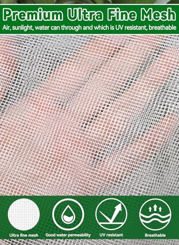 61x16.1 in Garden Tomato Plant Cover Netting for Tomato Cage | 2 Pack Durable Garden Bird Netting with Zipper & Drawstring, 61 x 16.1 In, Insect Barrier, Plant Covers from Insects Animals - size: 61inch