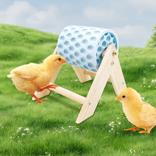 Chicken Coop Accessories, Beak Grinding Calcium Stone with Wooden Stand, Enrichment Toys for Hens, Ducks, Geese, Turkeys, Poultry, Blue - color: Blue