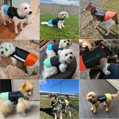 Dog Protection Vest Against Attacks – Anti Bite & Anti Penetration Dog Vest for Coyotes, Aggressive Dogs & Birds of Prey – Adjustable, Waterproof & Reflective (Small, Yellow) - color: Yellow, size: Small