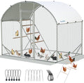 Quictent Essential Series 6.6x9ft Metal Chicken Coop Run w/Climbing Ladder | Walk-in Outdoor Poultry Cage with PVC Coated Chicken Wire, Hen Duck Rabbit Farm House, Waterproof Anti-UV Cover - size: 6.6x9ft