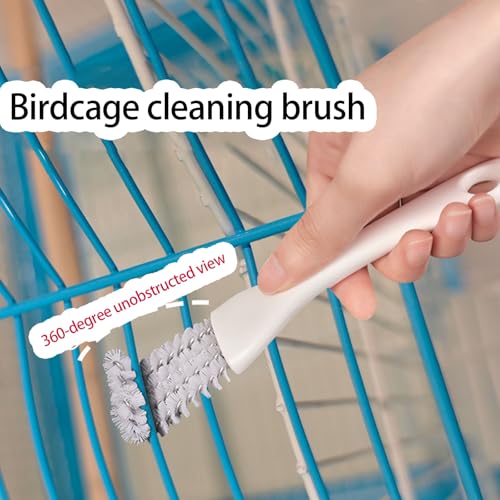 Long Handle Bird Cage Brush Scraper Efficient Parrots Droppings Removal Tool for Pet Cages Perches Accessory