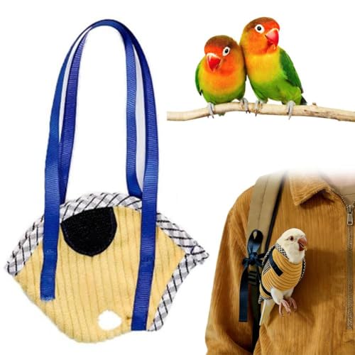 Portable Bird Carrier Bag, Escape Resistant Parrot Carrier Bag, Parrot Harness Leash Set Adjustable Bird Flight Suit Anti-Bite Walking Vest for Small Medium Parrots, Cockatiel,Green-cheeked Conure