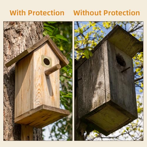 Metal Bird House Guard, Bird House Hole Protector with Copper, Portal Hole Protector for Small Wooden Room, 1-1/4" Opening, 6PCS - size: Opening 1-1/4"