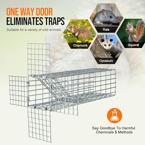 One Way Squirrel Door Excluder, Humane Squirrels, Chipmunks Contactless Excluder, for Outdoor Spaces Like Attics, Chimneys - Includes Full Installation Kit