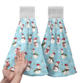 Christmas Winter Snowman Hanging Hand Towels Set of 2 Blue Snowflakes Xmas Holiday Kitchen Towels with Hanging Loop Tea Bar Dish Cloth Towels Soft Absorbent Fingertip Fast Dry Bath Towels - color: Blue Snowman