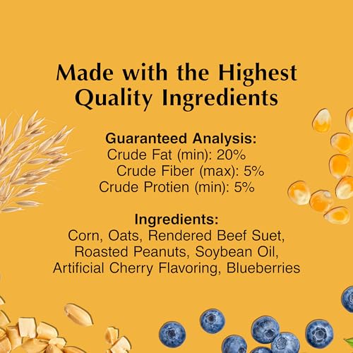 C&S Berry Delight No Melt Suet Dough, Suet Cakes for Wild Birds Including Robins, Blue Jays, Bluebirds, Tanagers, Thrushes and More, 11.75 Ounces, Pack of 8 - size: 1.47 Ounce (Pack of 8), style: Berry, 8 Pack