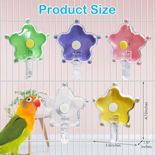 BNOSDM Bird Foraging Toys Cockatiel Foraging Wheel Parrot Cage Spinning Toys Parakeet Enrichment Puzzle Feeder Toy for Budgies Lovebirds Canaries (Transparent) - color: Transparent