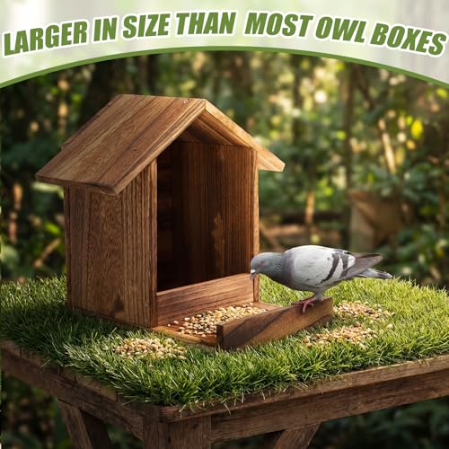 Novabright 12 Inch Large Dove Nesting Box Carbonized Weatherproof Wooden Nesting Box for Mourning Doves Outdoor Roosting Bird Nest for Cage Birdhouse Garden Decor Compatible(Wooden) - color: Wooden