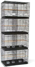 Seny Lot of 4 Breeding Bird Carrier Cage with Dividor for Parakeet Canary Finch Lover Bird (Black) - color: Black