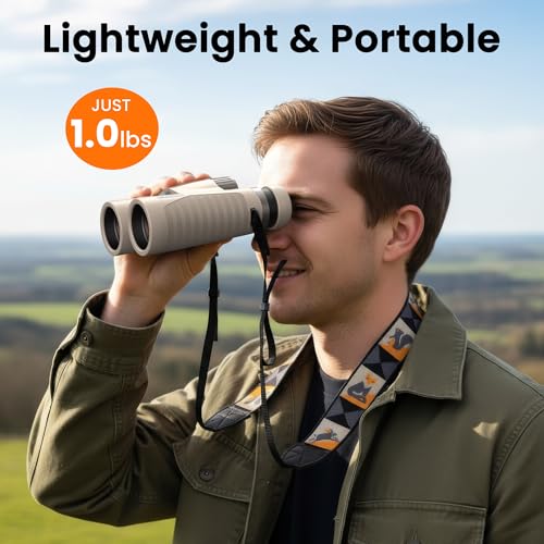 8x42 Binoculars for Adults High Powered with Phone Adapter & Tripod | Super Bright BAK4 Prism, Waterproof, for Bird Watching Cruise Travel Safari Hunting Hiking Sports - color: Khaki
