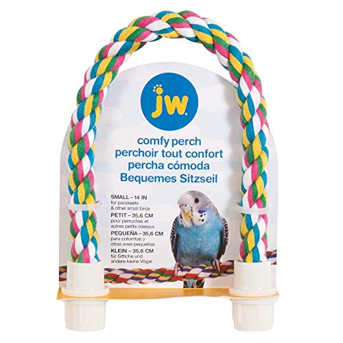 JW Pet Comfy Perch For Birds Flexible Multi-color Rope, Small - 14" Length - size: Small, style: 14"