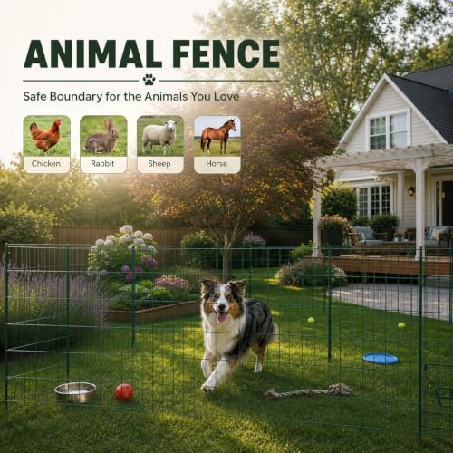 Black PVC Coated Welded Wire Fence 24 Inch x 100 Foot, 2 Inch x 3 Inch 16GA Green - color: Green, size: 24"×100'