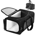 Petsfit Two-Way Placement Pet Carrier Airline Approved, Cat Carriers for Kittens, Puppies,Rabbit,Hamsters, Washable,Black - color: Black, size: 19.0"L x 9.5"W x 12.0"H
