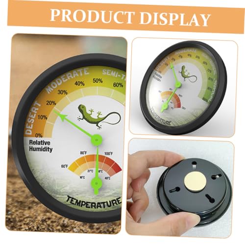 High Precision Reptile Thermometer Hygrometer with Back Sticker Reusable Mechanical Temperature and Humidity Gauge for Terrarium Vivarium Brooder Easy to Install and Design