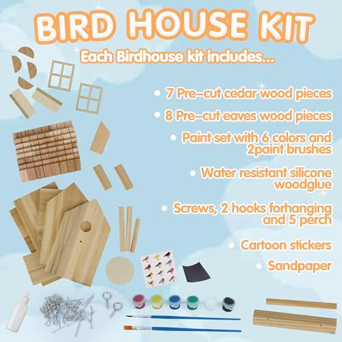 DIY Birdhouse Kit, Wooden Bird House for Adults to Build, DIY Bird House for Outside, Outdoor Woodworking Adult Crafts