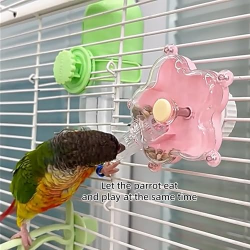 Rotating Foraging Feeder Wheel - Adjustable Interactive Puzzle Toy for Parrots, Cockatiels, Conures, African Grey, Parakeets & Small Birds | Cage-Mounted Spinning Enrichment Feeder