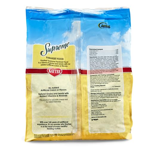 Kaytee Supreme Bird Food For Parakeets, 5-Lb Bag - size: 5 Pound (Pack of 1)
