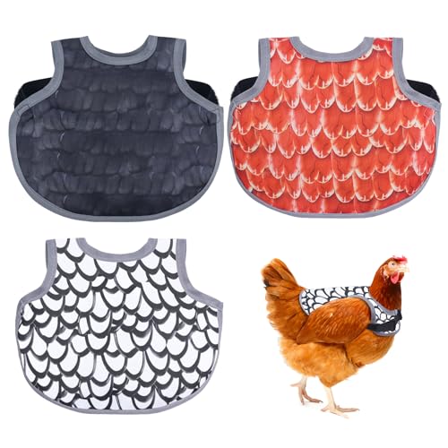 Chicken Saddles for Hens, Chicken Aprons for Hens with Adjustable Straps, Hen Saddle for Chickens - color: Black,White,Orange