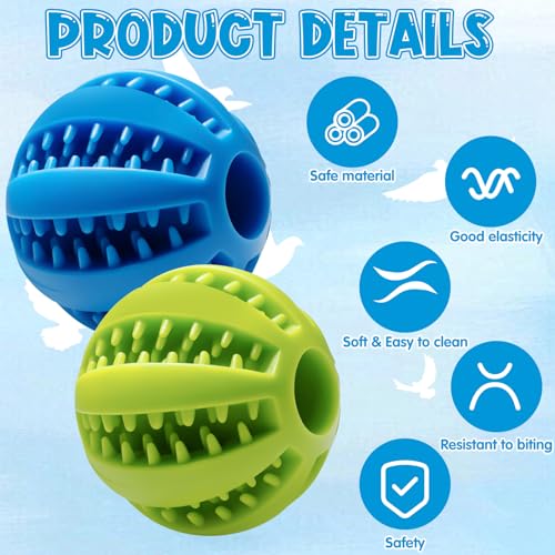 2Pcs Parrot Foraging Toys Bird Chew Balls, Interactive Feeder Treat Dispenser for Small Medium Birds Conure Parakeet Cockatiel, Long-Lasting Plastic Hanging Bell (Green & Blue)