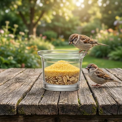 2 Pcs Glass Hummingbird Feeder Cup, Transparent 2.48x2.44 Inch Oriole Jelly Feeder Replacement Bowls, Outdoor Hanging Replacement Bowl Balconies Gardens Backyards Decor