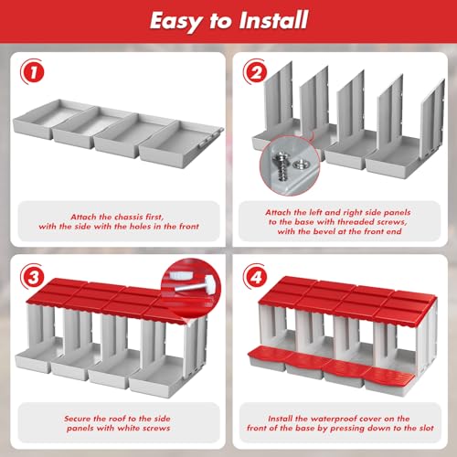 4 Hole Chicken Nesting Box with Rolling Egg Collection Design | Rolling Egg Collection & Protection Nesting Boxes, Avoid Broken Eggs, Ideal for Coops, Backyard & Family Chicken Raising ﻿ - size: 4 Compartment