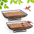 Ground Bird Feeder Tray 11x11 Inches, Metal Platform Mesh Seed Tray for Bird Feeders, Great Attracting Garden Yard Decoration for Wild Birds Squirrels Dove,2 Pack - size: 11x11 inches (2 pack)