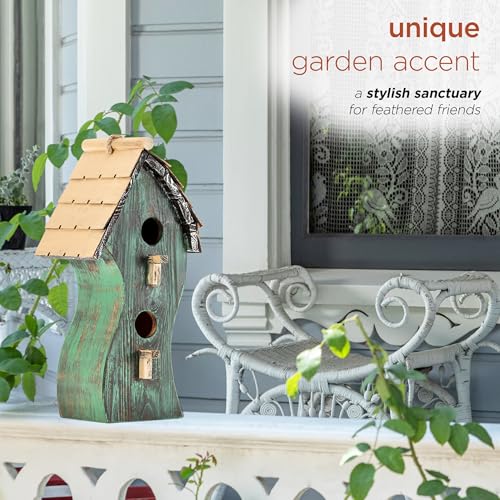 Alpine Corporation Hanging Birdhouse - color: Swirly Green