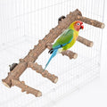 Bird Ladder Perch for Cage Natural Wood Bird Parrot Perch Stand Chewing Toy | Parrot Perch Bridge Climbing Cage Accessories for Small Medium Animal