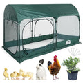 ANC POP Portable Chicken Run Large Pop-Up Chicken Pen for Small Animals Outdoor Gardening Net with 3 Doors and Handbag, Easy to Install and Storage, Green - size: 6.56 × 3.3 FT