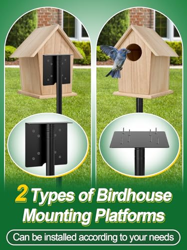 Bird Feeder Pole for Outdoors - 68in Adjustable Heavy-Duty Bluebird House Support Rod with Stable 5 Prong Base, Easy to Assemble Garden Nest Feeding Stand Post - style: 68in