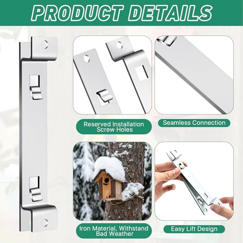 Supkiir 6 Sets Bird House Hanger Bracket, Rust Proof Galvanized Steel Bird House Kit, Stable Mounting Bracket with Screws for Securing and Stabilizing Bird Houses Nesting Boxes Feeders