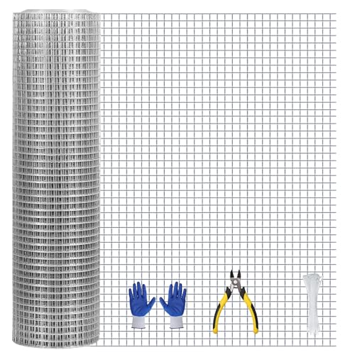 Hardware Cloth 1/2 inch 24inx50ft 21GA, Hot-dip Galvanized After Welding Chicken Wire Fencing, Poultry Farming, Garden Fence,DIY Production, Tree Protection, Groundhog-Proof, Rabbit Wire. - size: 24inx50ft