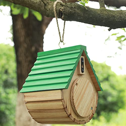 STARSWR Bird House,Outdoor Birdhouse, Wooden Bird Houses for Outside Clearance Bluebird Finch Cardinals Hanging Birdhouse Garden Viewing