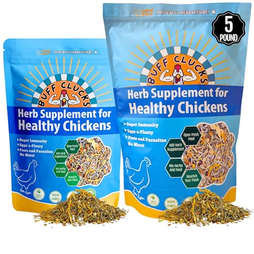 Buff Clucks Chicken Herb Supplement Mix – Large Bundle | Garden-Fresh Botanical Treat & Nesting Box Topper for Backyard Chickens, Ducks & Quail | Aromatic Oregano, Calendula, Basil, Lavender