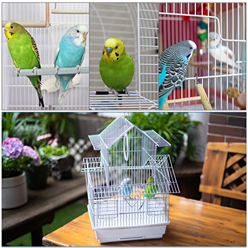 Small Bird Cage, 22-Inch Tall Hanging Cage with Removable Tray | Easy to carry and clean, ideal for temporary housing, camping and vet visits with parakeets, canaries, lovebirds and finches. - size: 13.5"L x 11.2"W x 22.0"H