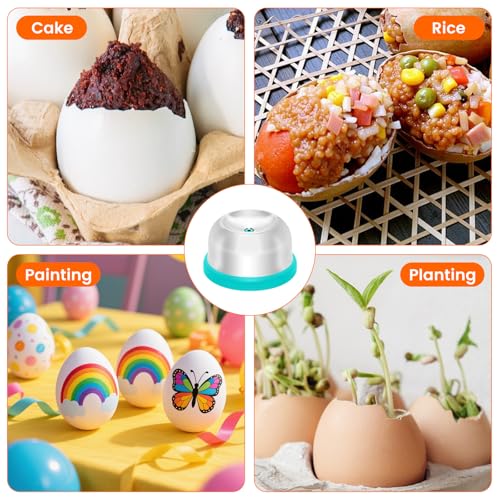 Egg Piercer for Boiling & Baking, Stainless Steel Egg Puncher with Spring-Loaded Needle & Non-Slip Base, Prevents Cracking for Perfect Hard/Soft Boiled Eggs, Eggshell Peeler Tool (Blue) - color: Blue