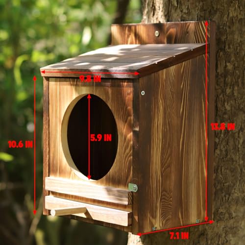 Owl House14''x 10''x 7.1'',Owl Nesting Boxes for Outside