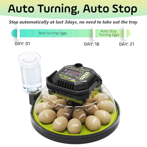 Egg Incubators for Hatching Eggs, Temperature Humidity Control | Automatic Egg Turning, Atomizer Humidification, Built-in Egg Candler, incubating chicken/duck/goose/quail/parrot eggs - size: 18 Egg