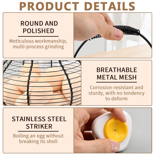 Wire Egg Basket for Gathering Fresh Eggs Holder,Retro Handle Egg Gathering Basket,Metal Eggss Holder-Countertop,Farmhouse-Eggs-Storage Container for Kitchen Easter Decor(Black) - color: Black