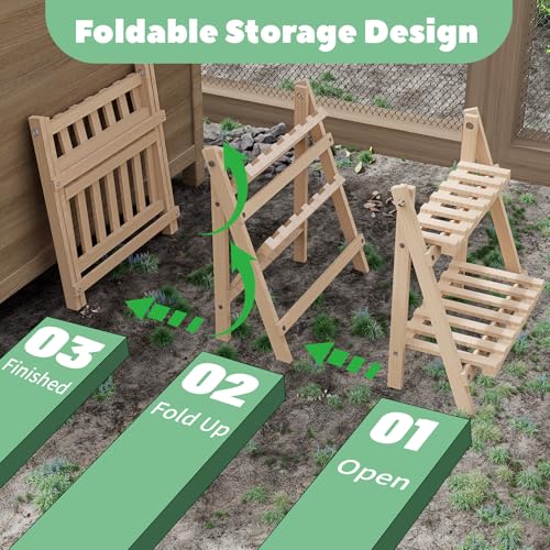Chicken Perch,Strong Chicken Roosting Bars for Coop and Brooder,Foldable Chick Jungle Gym,Chicken Perch for Coop,Chicken Toys for Coop,Training Perch for Chick,Large Bird,Parrot