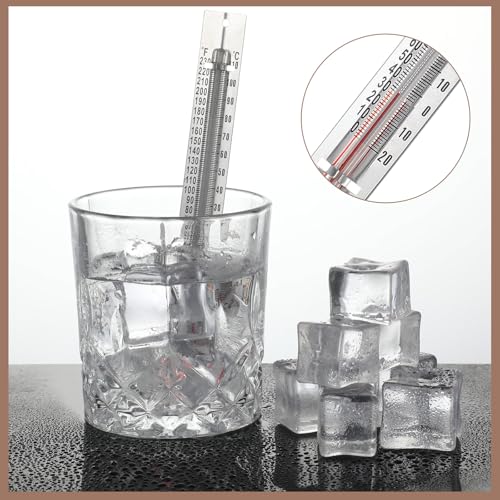 Tellegloww 12 Pcs V Shaped, Dual Scale Science Thermometers, Mercury Free Lab Thermometer for Student School Supplies, Classroom Teaching Tools for Kids, Adults