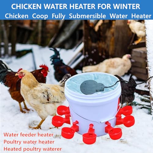 500W De-icer Submersible Bird Bath Heater - Ideal for Livestock, Poultry, Horses, Cows, Birds, Chicken Waterers - Winter Use - Aluminum Cast for Efficiency