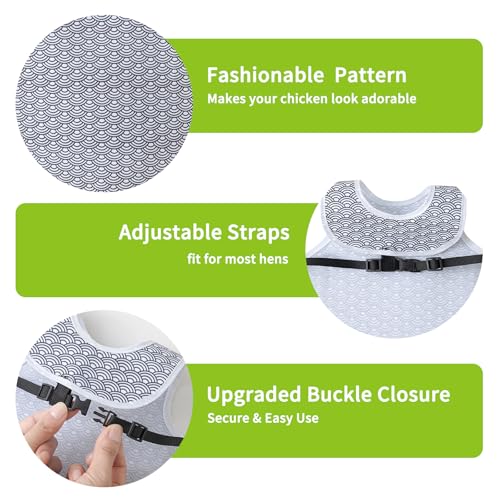 Chicken Saddles 3 Pack with Buckle Straps - Adjustable Hen Aprons for Hens, Secure & Easy-On Chicken Vest for Broody Molting Chickens, Feather Protection Armor(Lattice) - color: Lattice