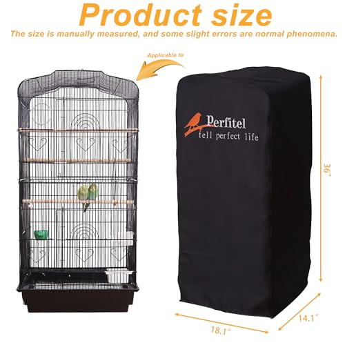 Bird Cage Cover Black Blackout Birdcage Cover (18.1x14.1x36 inch) | Durable Breathable Washable Material, Create Quiet Environmente - size: 18.1Lx14.1Wx36H