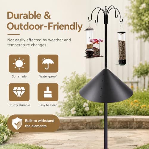 19 Inch Squirrel Baffle, Large Squirrel Proof Cone Guard Blocker, Outdoor Pole Mount Squirrel Deterrent for Bird Feeder Pole & Bird House, Wild Bird Feeder Accessories