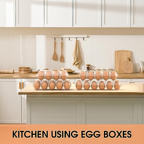 50 Pack Egg Cartons Cheap Bulk 12 Count Plastic Egg Containers 3x4 Grids | Reusable Bulk Egg Carton Clear Egg Holder for Home Ranch Farm Commercial Market Display Plastic Egg Contain for Craft Project - size: 50Pack-3x4 Grids